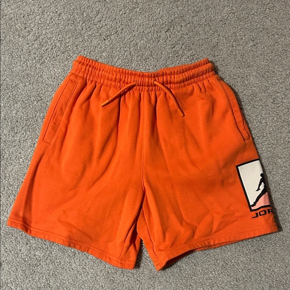 Jordan Other - Jordan Orange Athletic Fleece Shorts with Drawstring